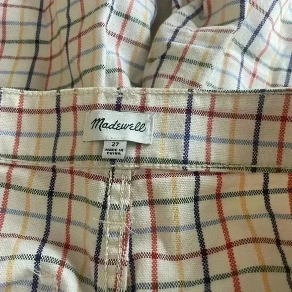 Madewell 27 Emmett Wide Leg Crop Pants in Rainbow Windowpane EUC - Picture 6 of 12